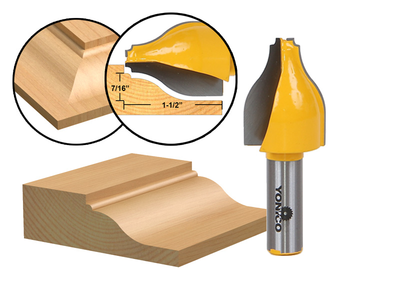 Ogee & Bead Vertical Raised Panel Router Bit 1/2" Shank Yonico