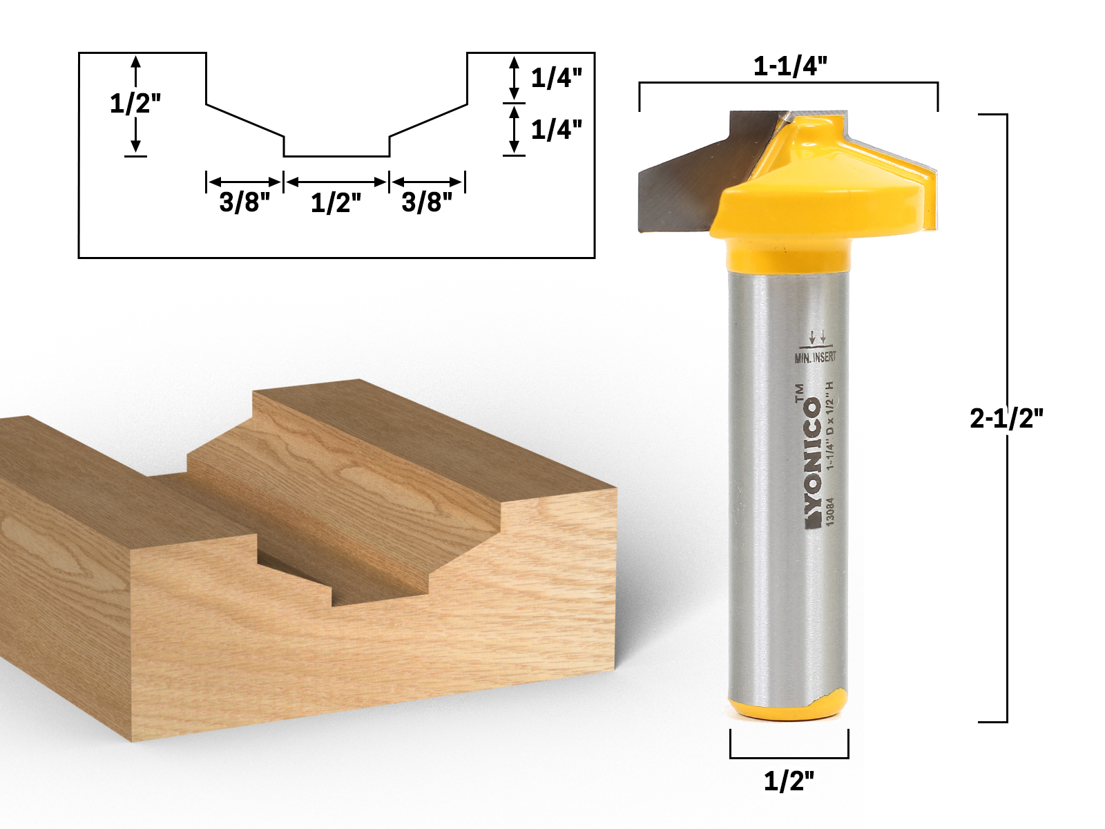 Bevel CNC Cabinet Door Rail & Stile Router Bit - 1/2 ...