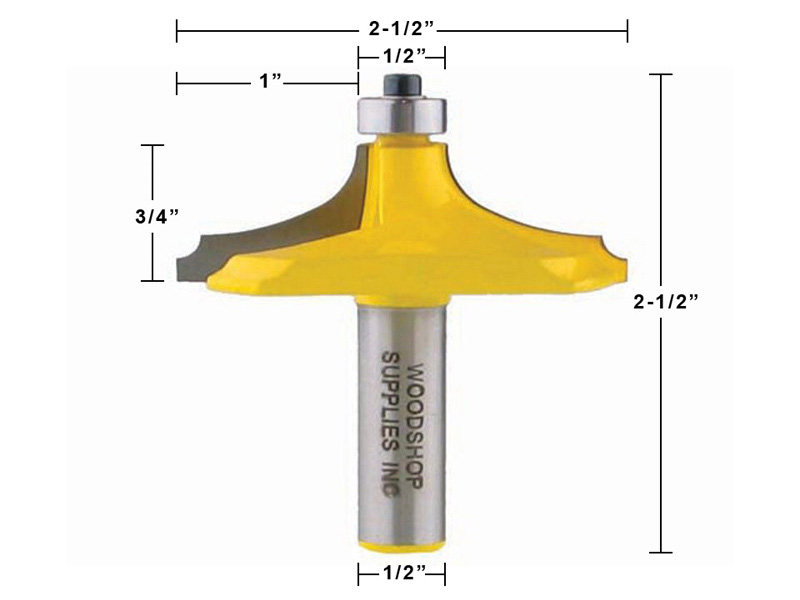 21/2" Dia. Thumbnail and Bead Table Edge Router Bit 1/2" Shank