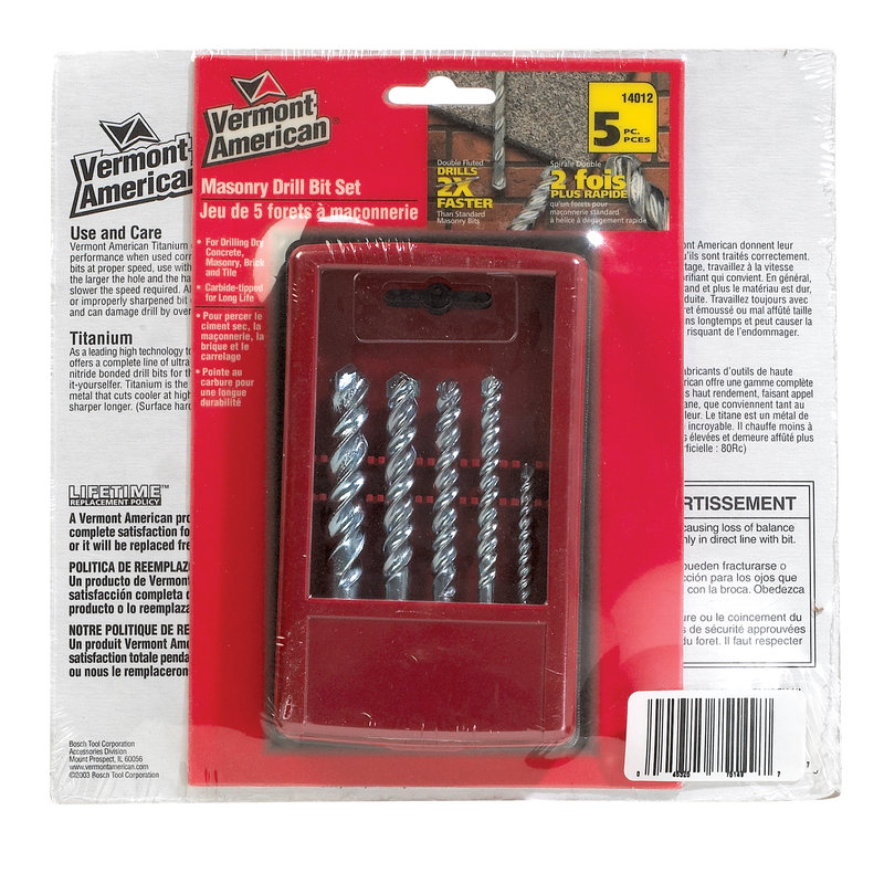 Vermont American 5 pc Masonry Drill Bit Set 45325140123 eBay