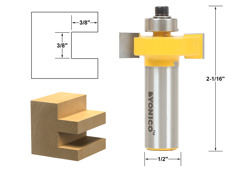 thumbnail image 2 of Router Bit Router Bits Yonico 14955 - Straight Router Bit, Cutting 2 of 12