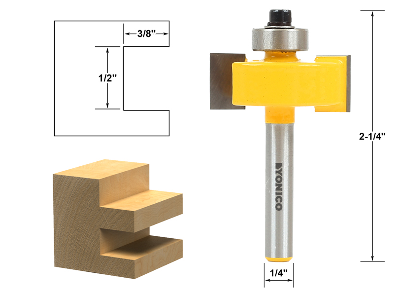 3/4" Diameter Flush Trim Template Router Bit - 1/4" Shank - Yonico 14176q