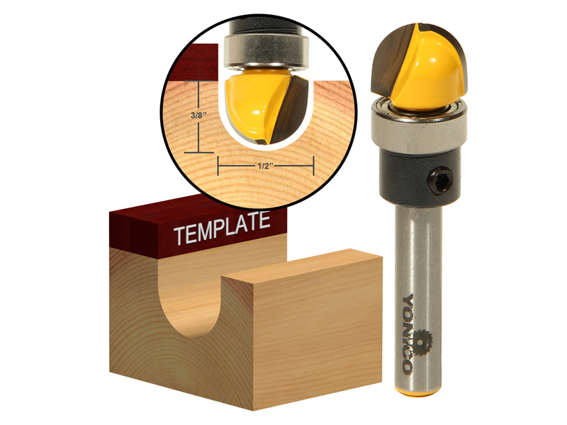 1/4" Radius Core Box Template Router Bit 1/4" Shank Yonico 14956q 765573826654 eBay