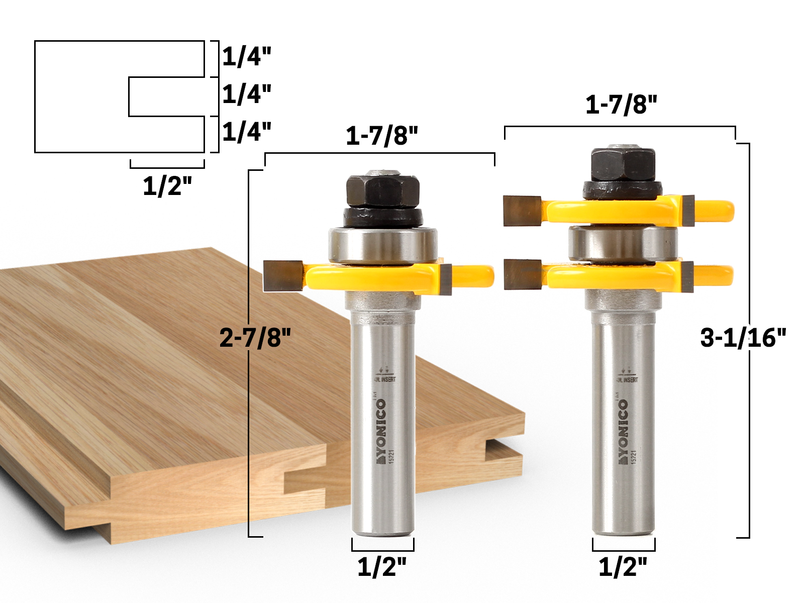 1 4 tongue and groove router bits