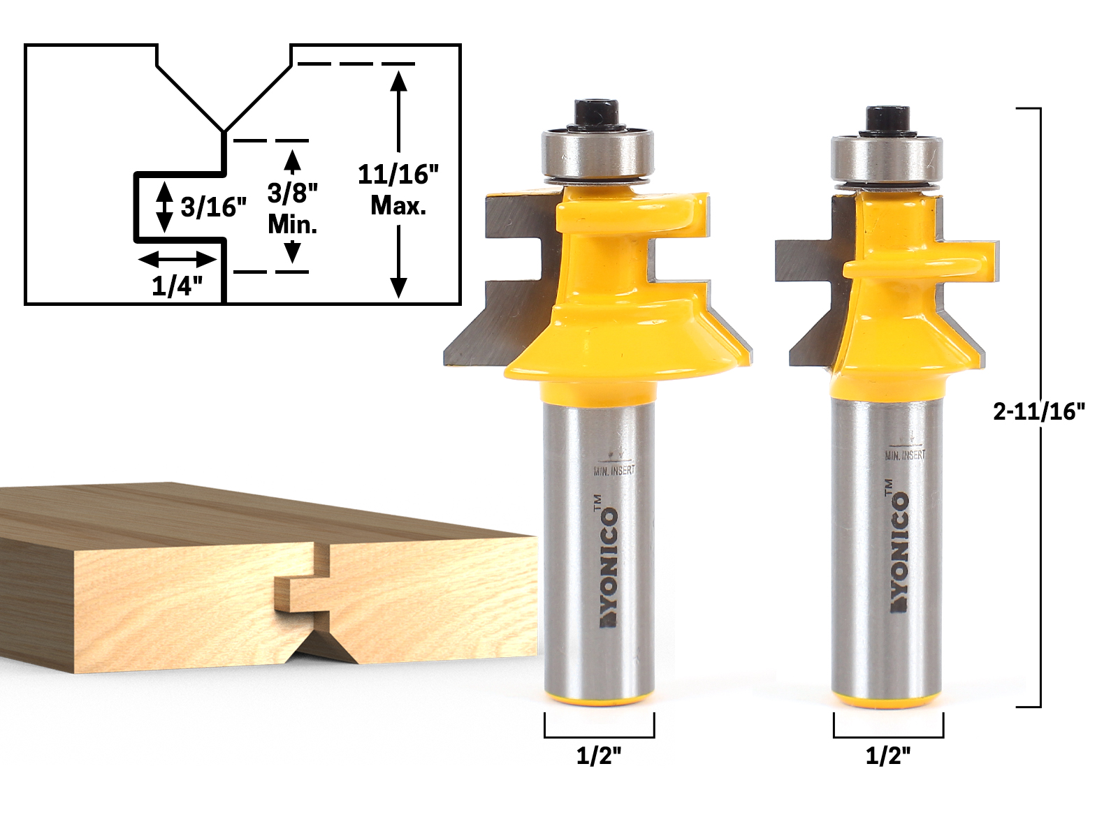 tongue and groove router bits for 2 inch stock