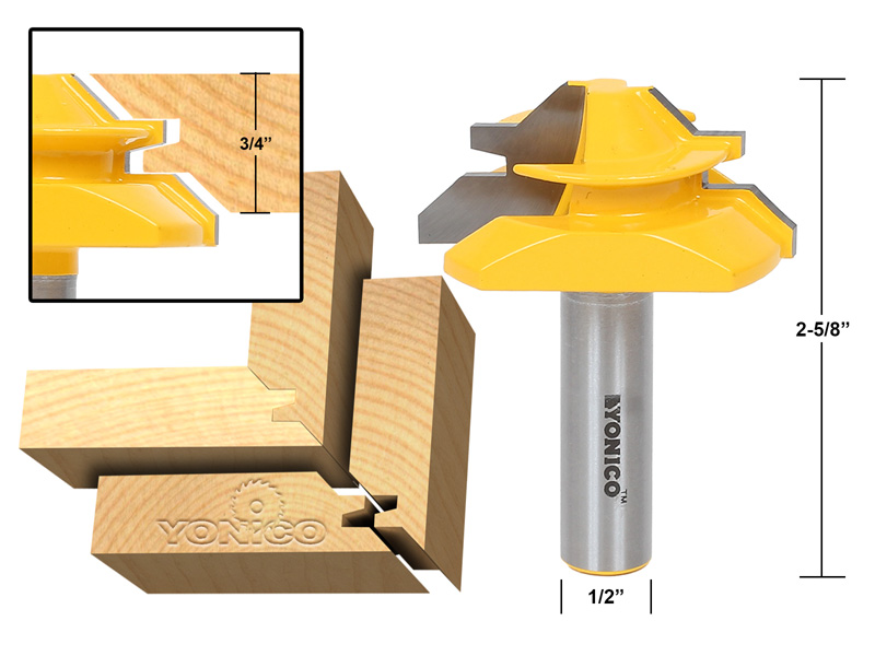 Joinery 1/2 In. Shank Carbide Tipped Router Bit Set (3-Piece - Foto 7