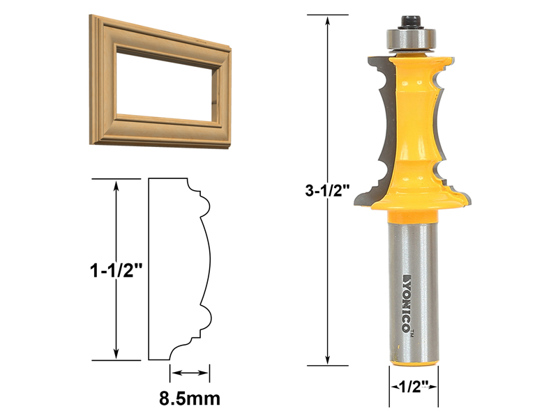 11/2" Miter Frame Molding Router Bit 1/2" Shank Yonico 16165