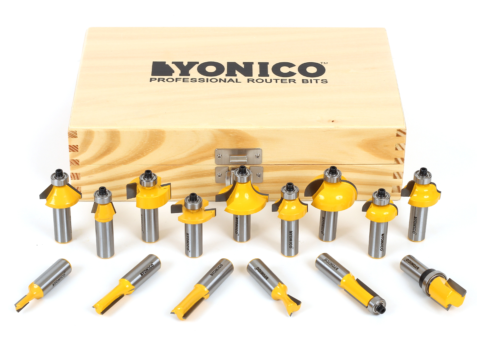 15 Bit Carbide Tipped Router Bit Starter Set 1/2" Shank Yonico