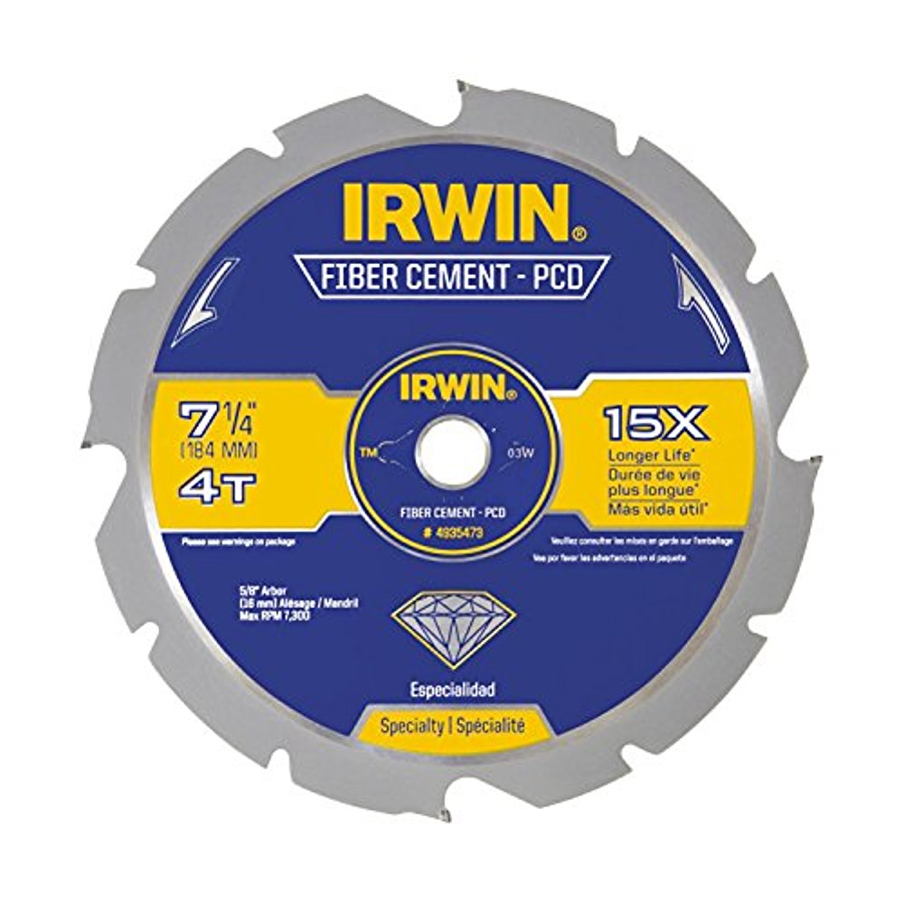 IRWIN PCD Fiber Cement Saw Blade, 7 1/4, 4Tooth (4935473) eBay